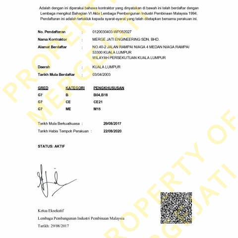 CIDB Certificate